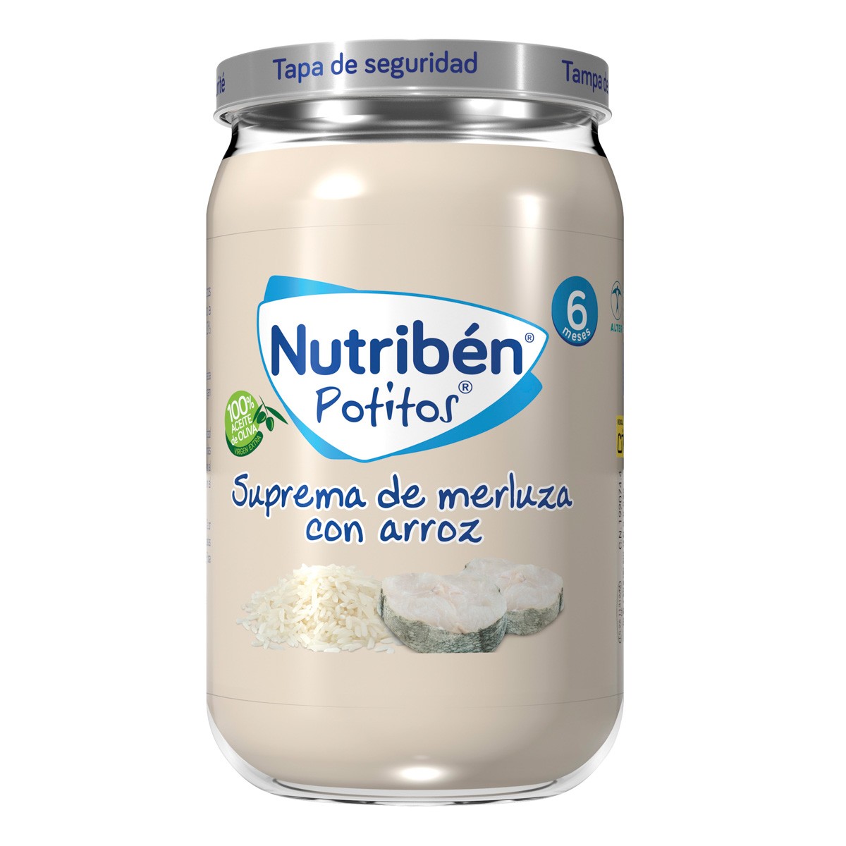 Nutribén Potito suprema de merluza con arroz 235gr